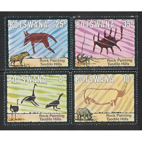 Botswana: 1975 Animal Rock Paintings Set/4 Stamps SG 136/39 MUH #BR328