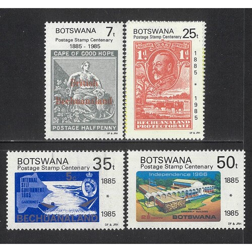 Botswana: 1985 Stamp Centenary Set/4 Stamps SG 363/67 MUH #BR328