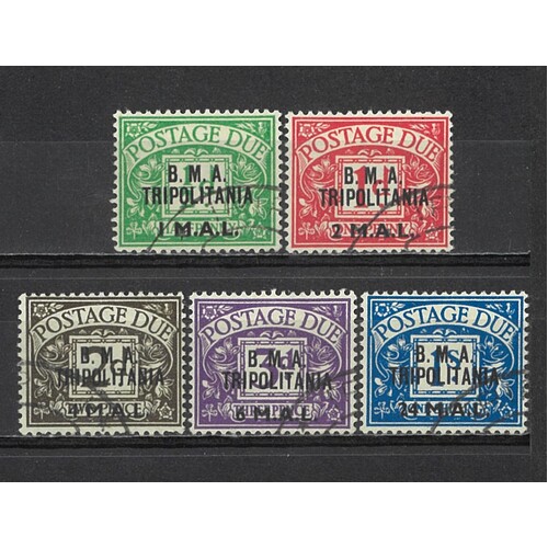 Tripolitania:  1948 "B.M.A. Tripolitania" Postage Due Set/5 Stamps SG TD1/5 FU #BR329