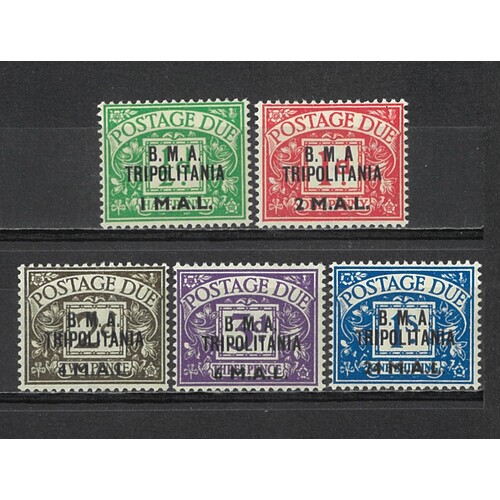 Tripolitania: 1948 "B.M.A. Tripolitania" Postage Due Set/5 Stamps SG TD1/5 MVLH #BR329