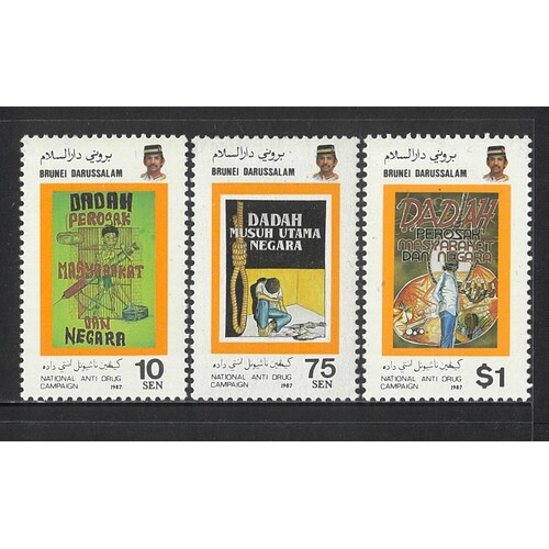 Brunei: 1987 Anti-Drugs Set/3 Stamps SG 401/03 MUH #BR331