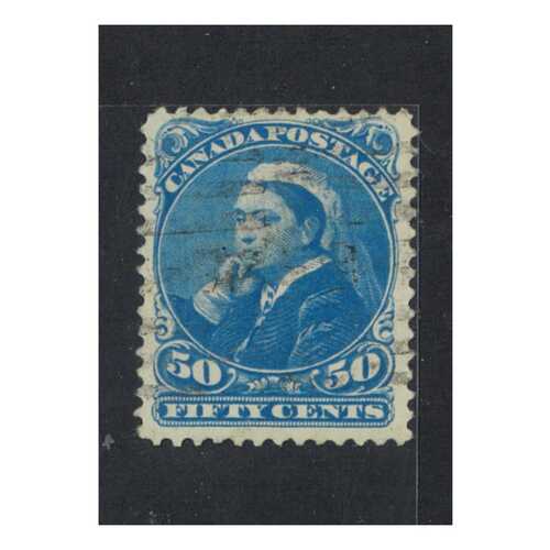 Canada: 1893 QV 50c Blue Single Stamp SG 116 Good Used #BR332