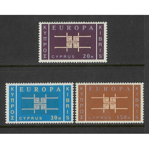 Cyprus: 1963 Europa Set/3 Stamps SG 234/36 MUH #BR337