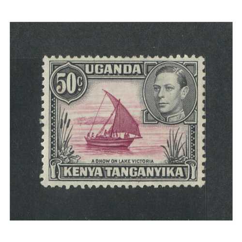 Kenya, Uganda, Tanganyika: 1949 KGVI 50c Dhow p13 x 12½ Single Stamp SG 144e MLH #BR359