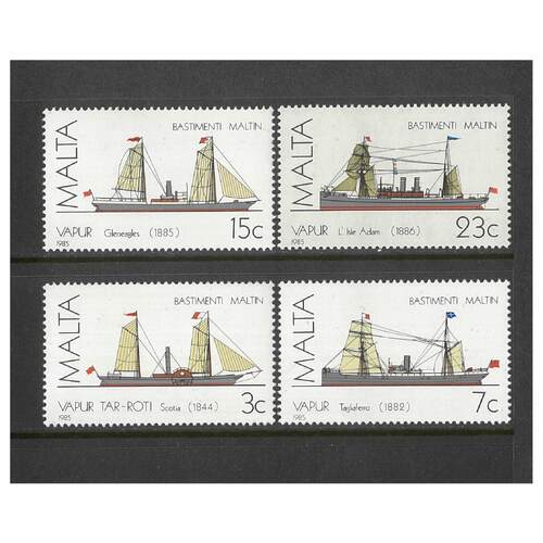 Malta: 1985 Ships (3rd Series) Set/4 Stamps SG 772/75 MUH #BR364