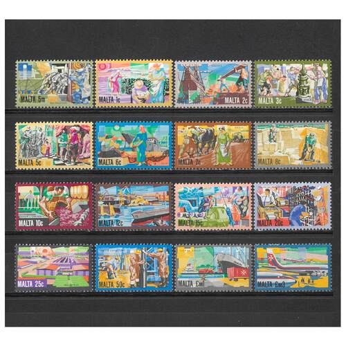 Malta: 1981 Industry History Set/16 Stamps To £3 SG 667/82 MUH #BR364