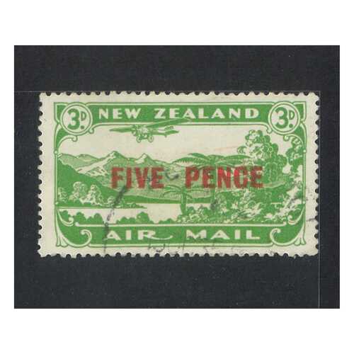 New Zealand: 1931 5d Airmail Surcharge Single Stamp SG 551 FU #BR372