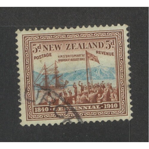 New Zealand: 1940 Centenary 5d Single Stamp SG 620 FU #BR373