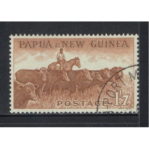 Papua New Guinea: 1958 1/7 Cattle Single Stamp SG 22 CTO #BR383