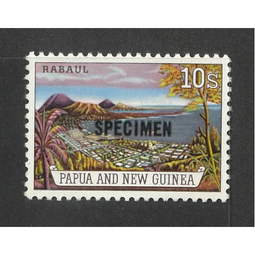 Papua New Guinea: 1963 10/- Rabaul "Specimen" OPT 13½mm Single Stamp SG 44s MLH #BR383