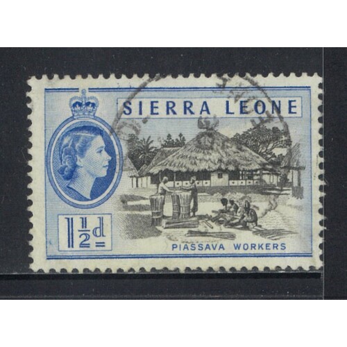 Sierra Leone: 1956 QE/Workers 1½d Single Stamp SG 212 FU #BR386