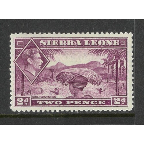 Sierra Leone: 1938 KGVI/Harvesting 2d Mauve Single Stamp SG 191 MLH #BR387