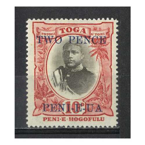 Tonga: 1923 "Two Pence" Surcharge ON 10d King Single Stamp SG 66 MLH #BR397