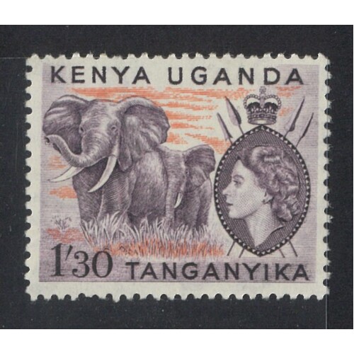 Kenya Uganda Tanganyika: 1955 QE/Elephants 1s30 Single Stamp SG 176 MLH #BR403