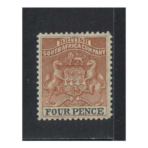 Rhodesia: 1892 Arms 4d Single Stamp SG 22 MLH #BR405