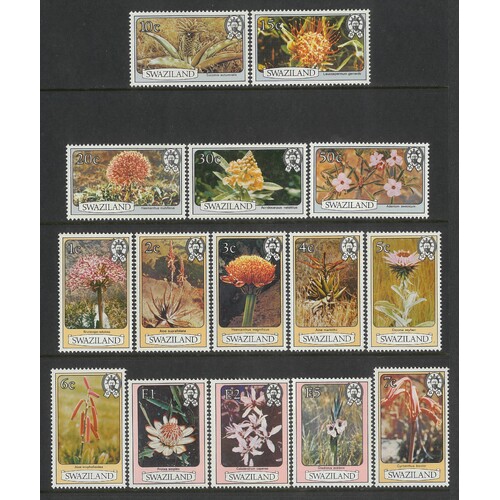 Swaziland: 1980 Wild Flowers "Undated" Set/15 Stamps SG 340A/54A MUH #BR406