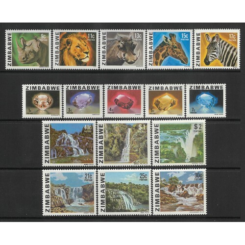 Zimbabwe: 1980 Pictorial Set/16 Stamps TO $2 SG 576/90 MUH #BR407