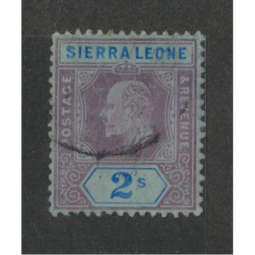 Sierra Leone: 1908 KEVII 2/- Purple And Blue/blue Single Stamp SG 109 USED #BR408