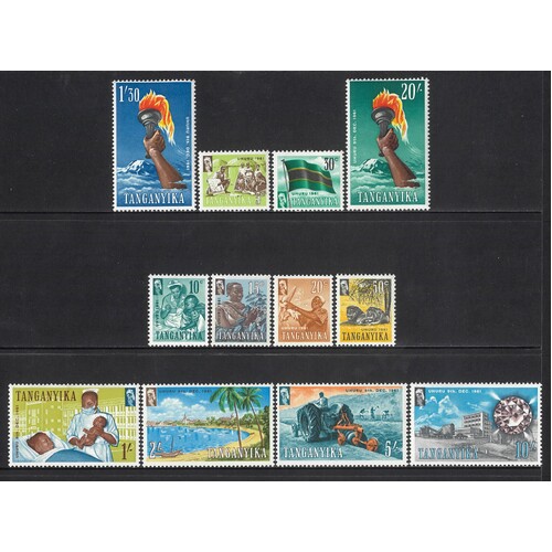 Tanganyika: 1961 Independence Set/12 Stamps TO 20/- SG 108/19 MUH #BR409