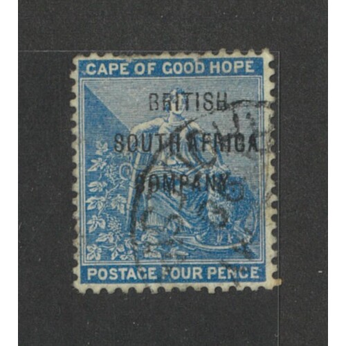 Rhodesia: 1896 OPT On Cape Of Good Hope 4d Single Stamp SG 62 "Forgery" USED #BR410