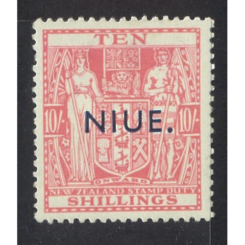 Niue: 1942 Arms 10/- Single WMK Single Stamp SG 81 MLH #BR417