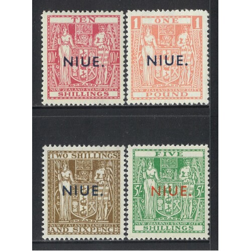 Niue: 1942-1954 Arms MULT WMK Set/4 Stamps TO £1 SG 83/86 MUH #BR420