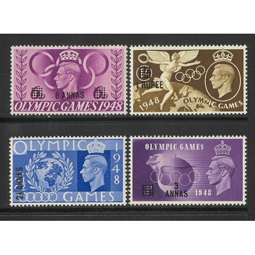 British P.A. In Eastern Arabia: 1948 Olympics Set/4 Stamps SG 27/30 MUH #BR424