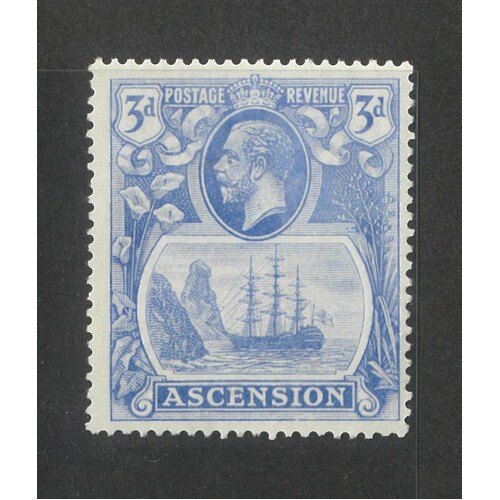 Ascension: 1924 3d Badge Single Stamp SG 14 MLH #BR425