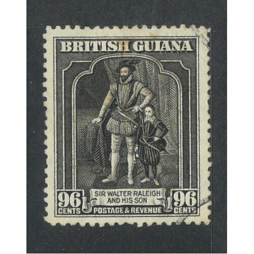 British Guiana: 1934 96c Sir Walter Raleich Single Stamp SG 299 FU #BR427