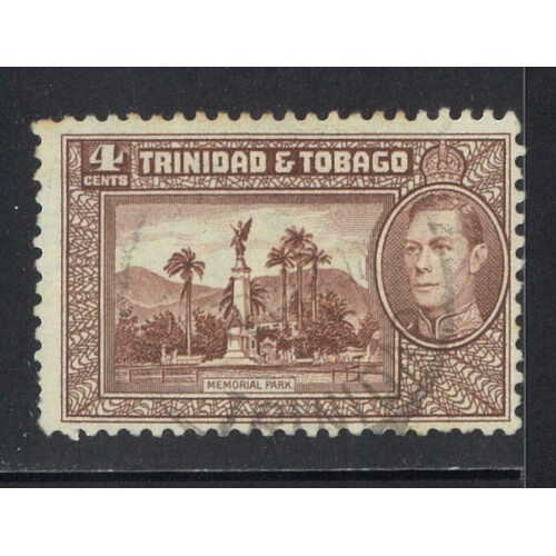 Trinidad & Tobago: 1938 KGVI/Park 4c Chocolate Single Stamp SG 249 FU #BR428