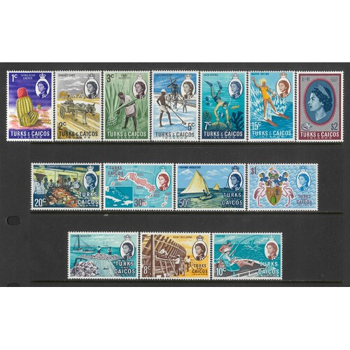 Turks And Caicos Islands: 1971 New Currency Definitive Set/14 Stamps TO $2 SG 333/46 MUH #BR431