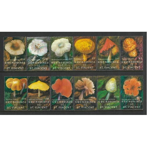 St Vincent Grenadines: 1992 Mushrooms Set/12 Stamps SG 867/78 MUH #BR431