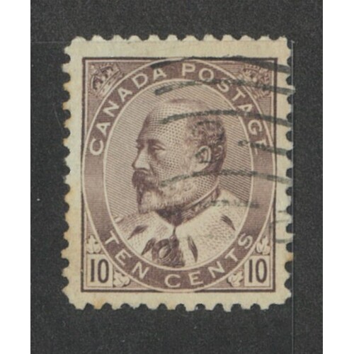 Canada: 1903 KEVII 10c Dull Purple Single Stamp SG 184 Good USED #BR432