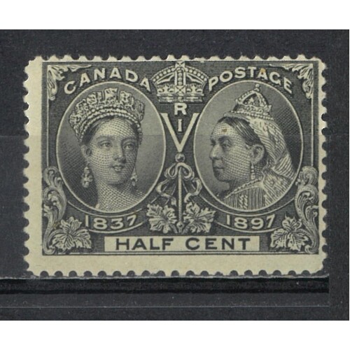 Canada: 1897 Jubilee ½c Black Single Stamp SG 121 MLH (Crease) #BR432