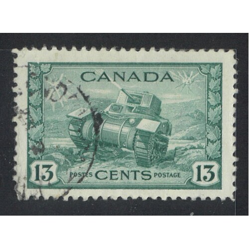 Canada: 1942 13c Tank Single Stamp SG 384 FU #BR432