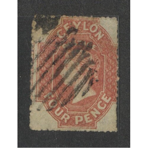 Ceylon: 1861-1864 QV 4d Single Stamp SG 30 USED #BR433