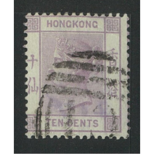 Hong Kong: 1882-1896 Crown CA WMK QV 10c Dull Mauve Single Stamp SG 36 USED #BR436