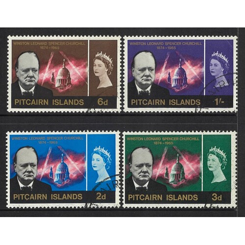 Pitcairn Islands: 1966 Churchill Set/4 Stamps SG 53/56 FU #BR438