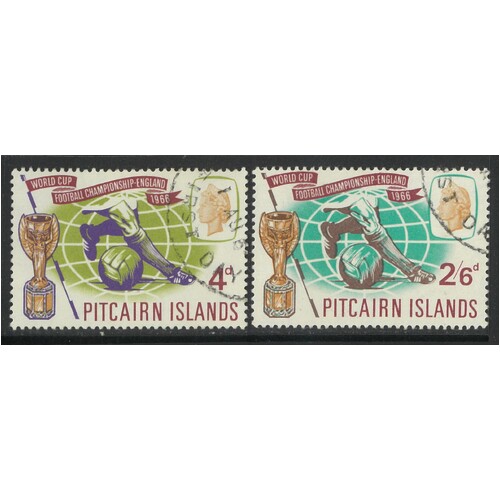 Pitcairn Islands: 1966 World Cup Set/2 Stamps SG 57/58 FU #BR438