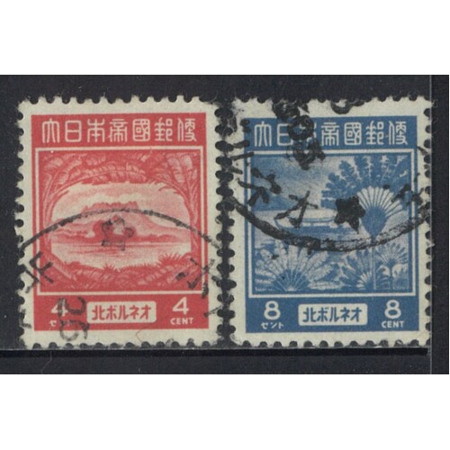 North Borneo-Japanese Occupation: 1943 4c And 8c Views SG J18/19 FU #BR441