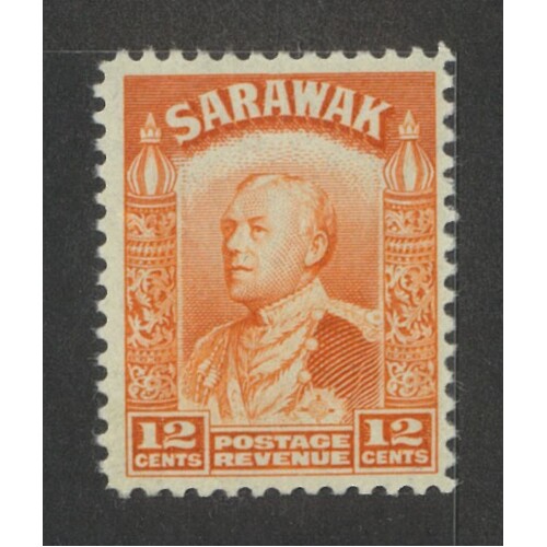 Sarawak: 1941 Brooke 12c Orange Single Stamp SG 114a MUH #BR444