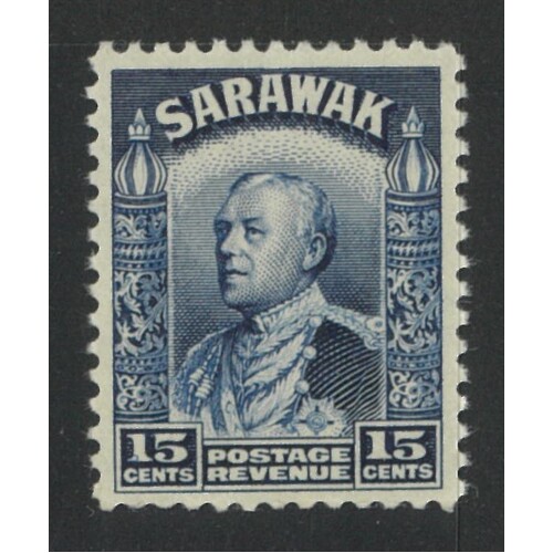 Sarawak: 1941 Brooke 15c Blue Single Stamp SG 115a MUH #BR444