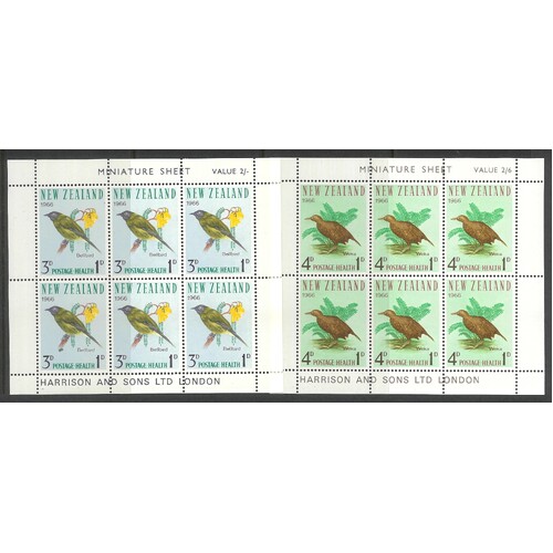 New Zealand: 1966 Health Mini Sheet Set/2 SG 841 MUH #CD28