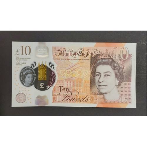 Great Britain 2016 £10 Polymer Banknote Cleland Signature Queen Elizabeth II Portrait UNC