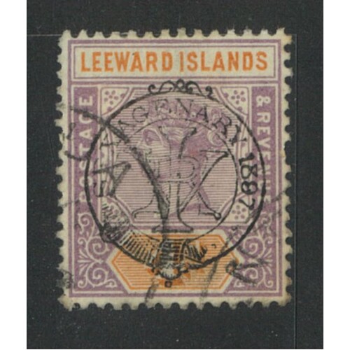 Leeward Islands: 1897 Jubilee OPT ON 4d Single Stamp SG 12 FU #BR354