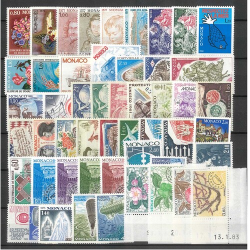 Monaco - 50 Different Stamps All Mint Unhinged