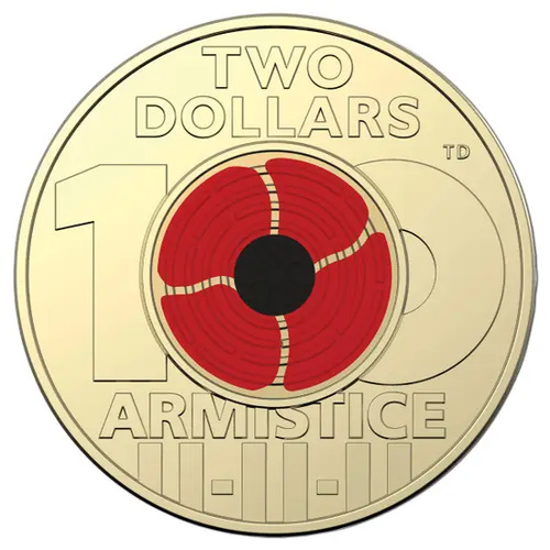 Australia 2018 Remembrance Day Armistice Centenary $2 Al-Br UNC Coin