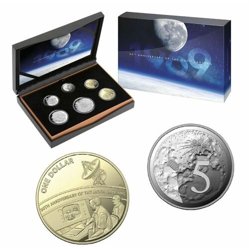 Australia 2019 Proof 6-Coin Year Set 50th Anniversary Of The Moon Landing 