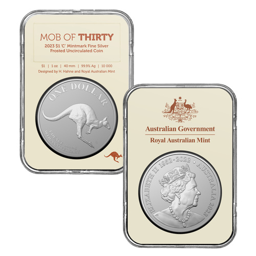 Australia 2023 Mob of Thirty 30th Anniv Kangaroo Series $1 1oz Fine Silver C mmk FRUNC