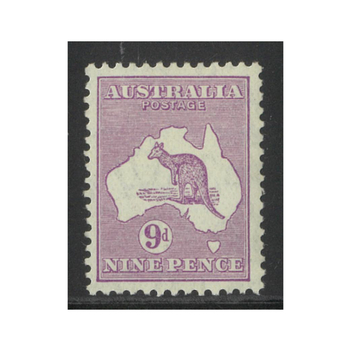 Australia Kangaroo Stamp CofA WMK 9d Purple Die IIB SG133 (BW 29C) MUH